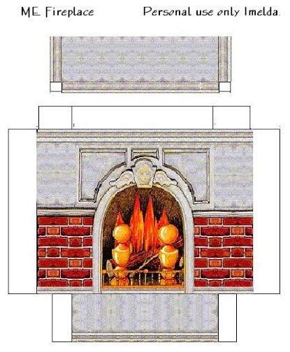 Dollhouse Fireplace Printable